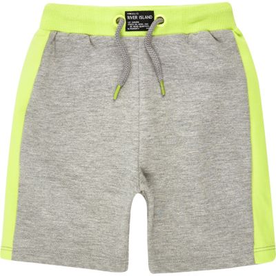 Mini boys grey lime shorts